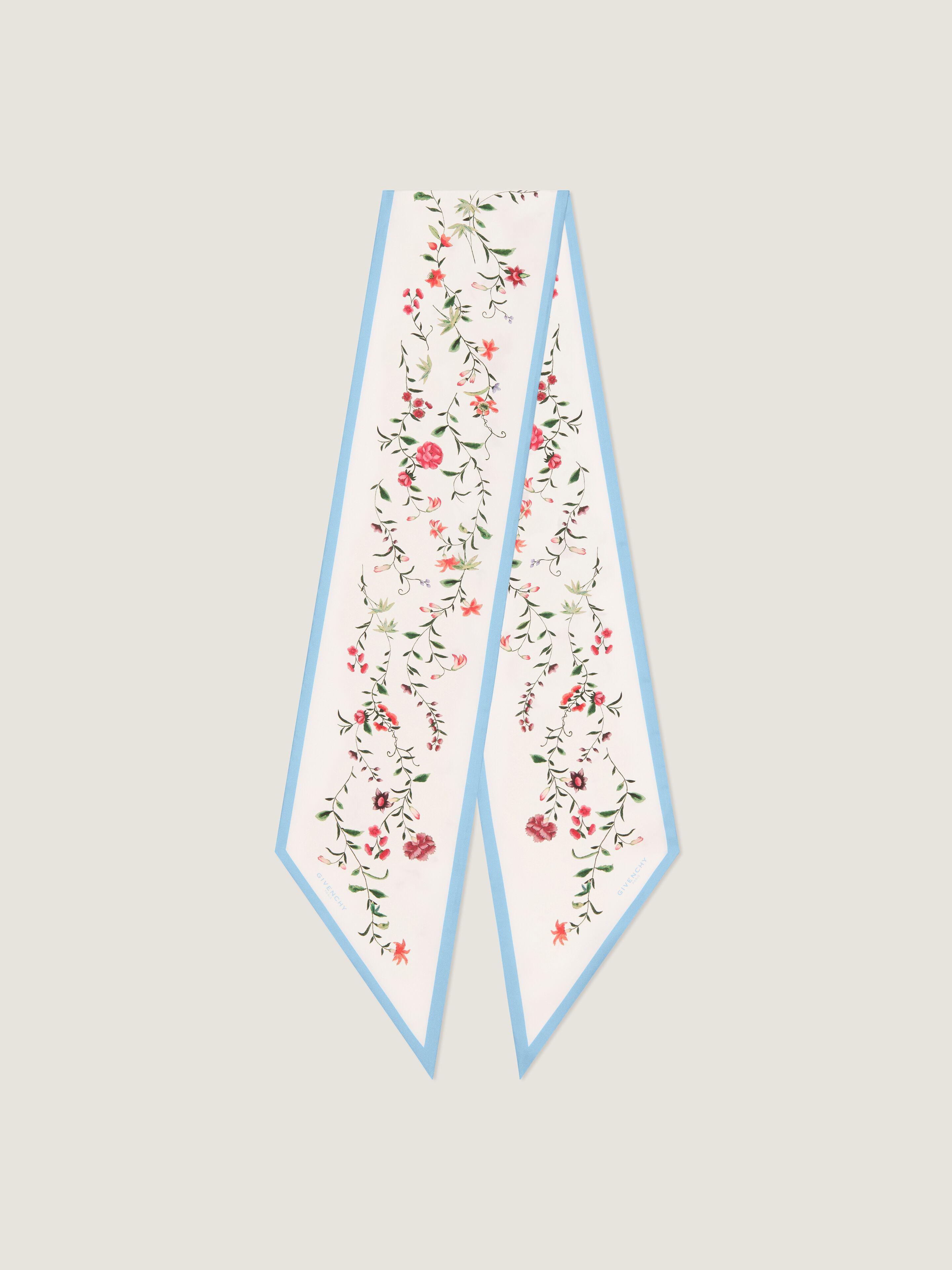 Maxi bandeau in silk with floral print